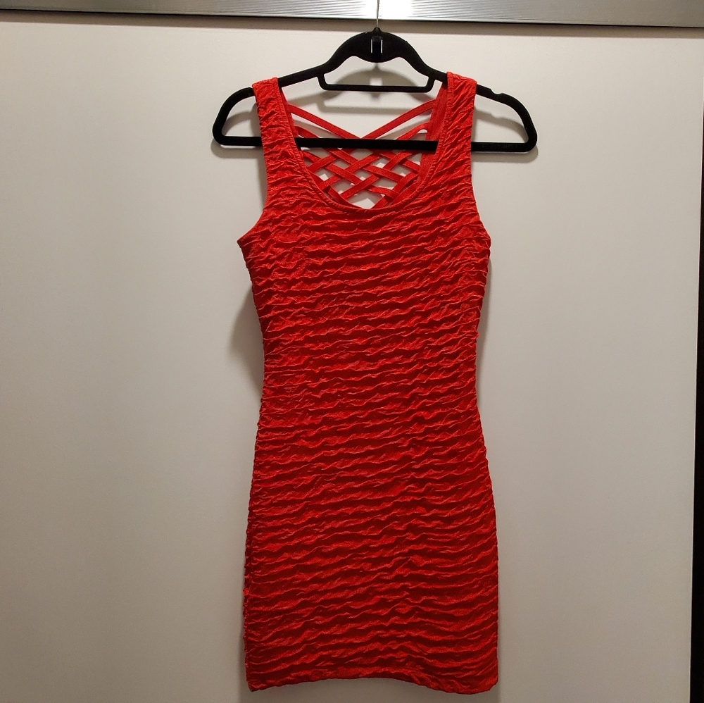 Red Sleeveless Bodycon Dress Size Small